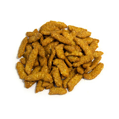 Oat Bran Sesame Sticks on White Background