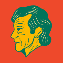 Old man face avatar illustration graphic design 58