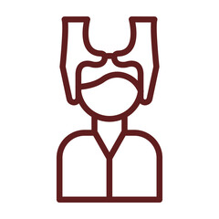 Massage Vector Line Maroon Icon Design