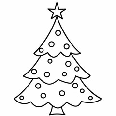 Stunning vector illustration of a Christmas tree on a white background ideal for holiday projects