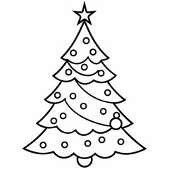 Stunning vector illustration of a Christmas tree on a white background ideal for holiday projects