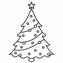 Stunning vector illustration of a Christmas tree on a white background ideal for holiday projects