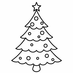 Stunning vector illustration of a Christmas tree on a white background ideal for holiday projects