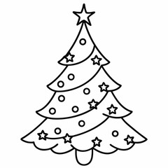 Stunning vector illustration of a Christmas tree on a white background ideal for holiday projects