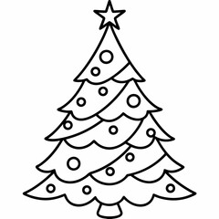 Stunning vector illustration of a Christmas tree on a white background ideal for holiday projects