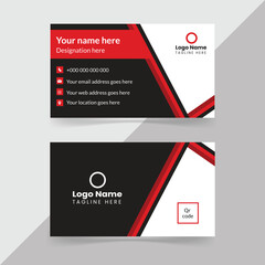 Double-sided modern business card template vector or creative colorful visiting card 
