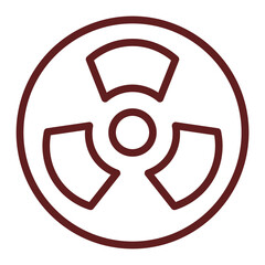 Radiation Symbol Vector Line Maroon Icon Design