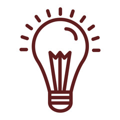 Energy Efficient Bulb Vector Line Maroon Icon Design