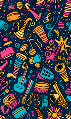 Naklejka premium 2D illustrated New Year card in a cute graphic style seamless pattern.