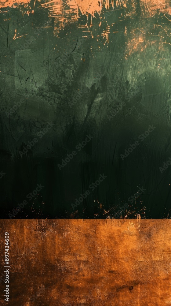 Aufkleber dark green and gold abstract grunge texture background image is ideal for overlays, creating backdro