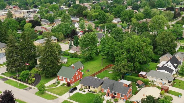 Aerial hyperlapse view of Exeter, Ontario, Canada 4K