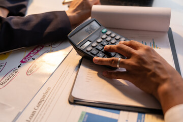 Business Mans and women discussing commercial real estate sector faces risks as financial.