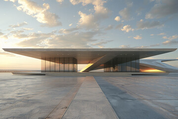 Concrete outdoor square building,Empty architectural background.