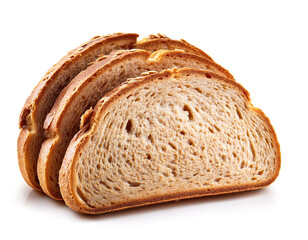 Brot in Scheiben geschnitten, isoliert auf weißen Hintergrund, Freisteller 