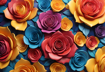 Artistic Roses Background with Generative Art