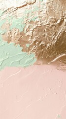 Fototapeta premium Abstract painting background with pink, gold, and green textures, vibrant and elegant, perfect for decoration with soft pastel tones