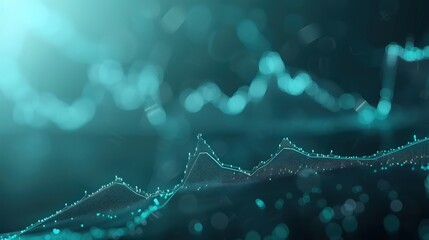 Clean line graph on soft turquoise background, rising trend, market growth illustration, elegant simplicity