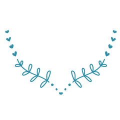 Floral frame illustration line color decoration design icon line green blue