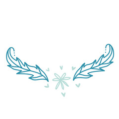 Floral frame illustration line color decoration design icon line green blue