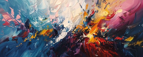 An abstract painting that evokes a strong emotional response from the viewer, a powerful expression of human feelings and experiences.