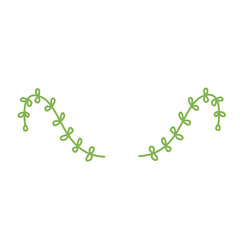 Floral frame illustration line color decoration design icon line green blue