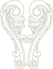 Sketch illustration silhouette vector drawing detail design ornament decoration icon logo symbol Neoclassical Style Decor Elements classic vintage roman greek ethnic traditional