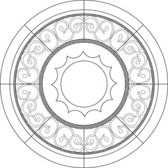 Sketch illustration silhouette vector drawing detail design ornament ornate icon logo symbol rosette Style Decor Elements classic vintage