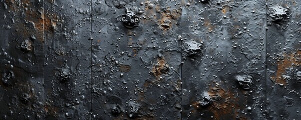Obraz premium Black Metal Surface Texture Background, 4K hyperrealistic photo