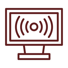 Broadcast Vector Line Maroon Icon Design