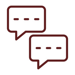 Chatting Vector Line Maroon Icon Design
