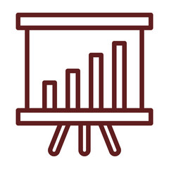 Statistics Vector Line Maroon Icon Design