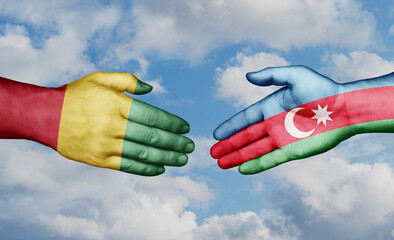 Azerbaijan and  Guinea-Conakry country handshaking with flags, consensus concept international co-operation illustration