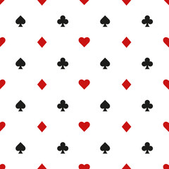 Seamless vector pattern with playing card suits.