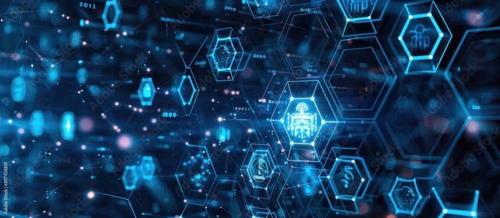 Poster digital network - abstract technology background