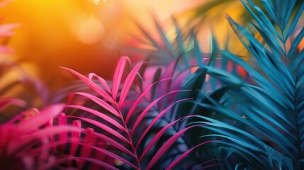 Exotic plants and vibrant colors in a beach house