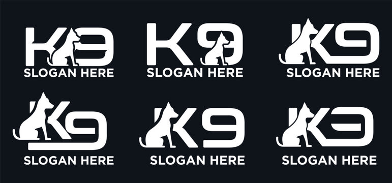  k9 dog logo design, police dog training logo, guard dog.