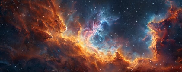 Fototapeta premium Cosmic Journey Through the Nebula, 4K hyperrealistic photo