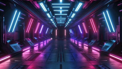 Neon Lights Corridor