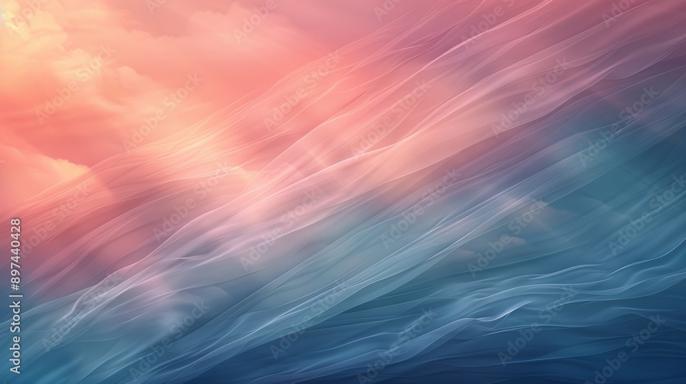Poster abstract background with soft, flowing lines of pink and blue. perfect for creating a dreamy or ethe