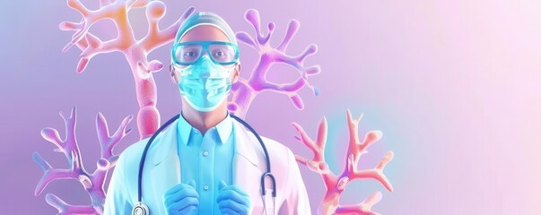 Medical professionals with asthma tools, World Asthma Day, healthcare support