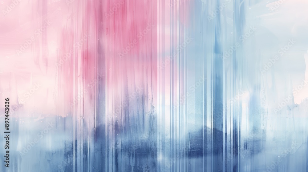 Poster abstract background with pink and blue vertical stripes, creating a soft and dreamy effect.