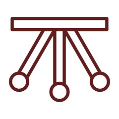 Swinging Cradle Vector Line Maroon Icon Design