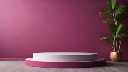 Purple Background Wall Podium Product Light Shadow. Generative AI