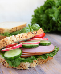 ham and cucumber sandwich for lunch