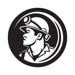 Farmer logo design vector. black and white Farmer logo isolated on white