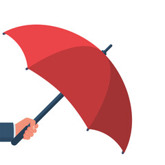 Human holding in hand. Cartoon style. Vector illustration flat design. Protection concept. Isolated on white background. Security symbol.