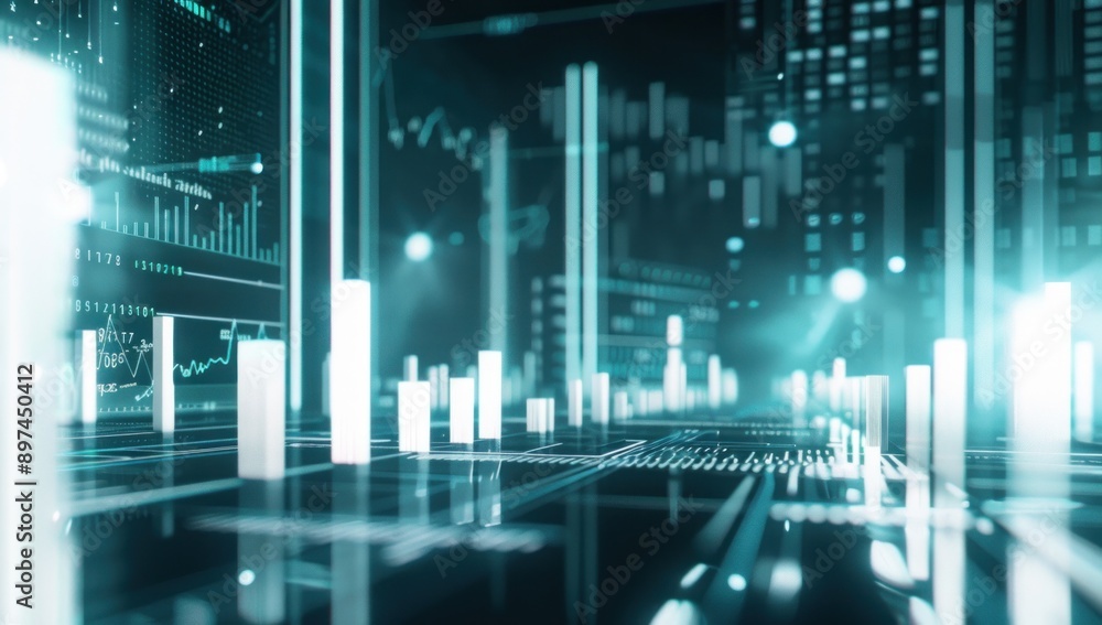 Poster abstract digital data visualization