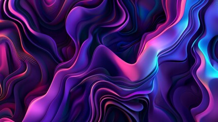 Fototapeta premium Vibrant neon wavy lines creating a modern and futuristic abstract background