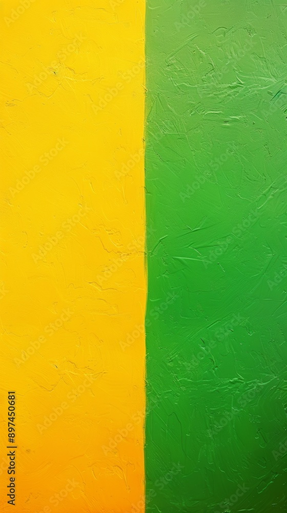 Poster green and yellow paint forming a textured background with copy space, ideal for design projects need