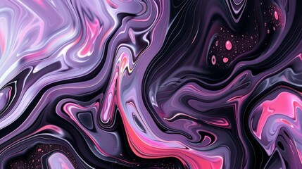 Obraz premium Vibrant and mesmerizing abstract background created with colorful fluid paint forming wavy lines, swirls, and organic shapes